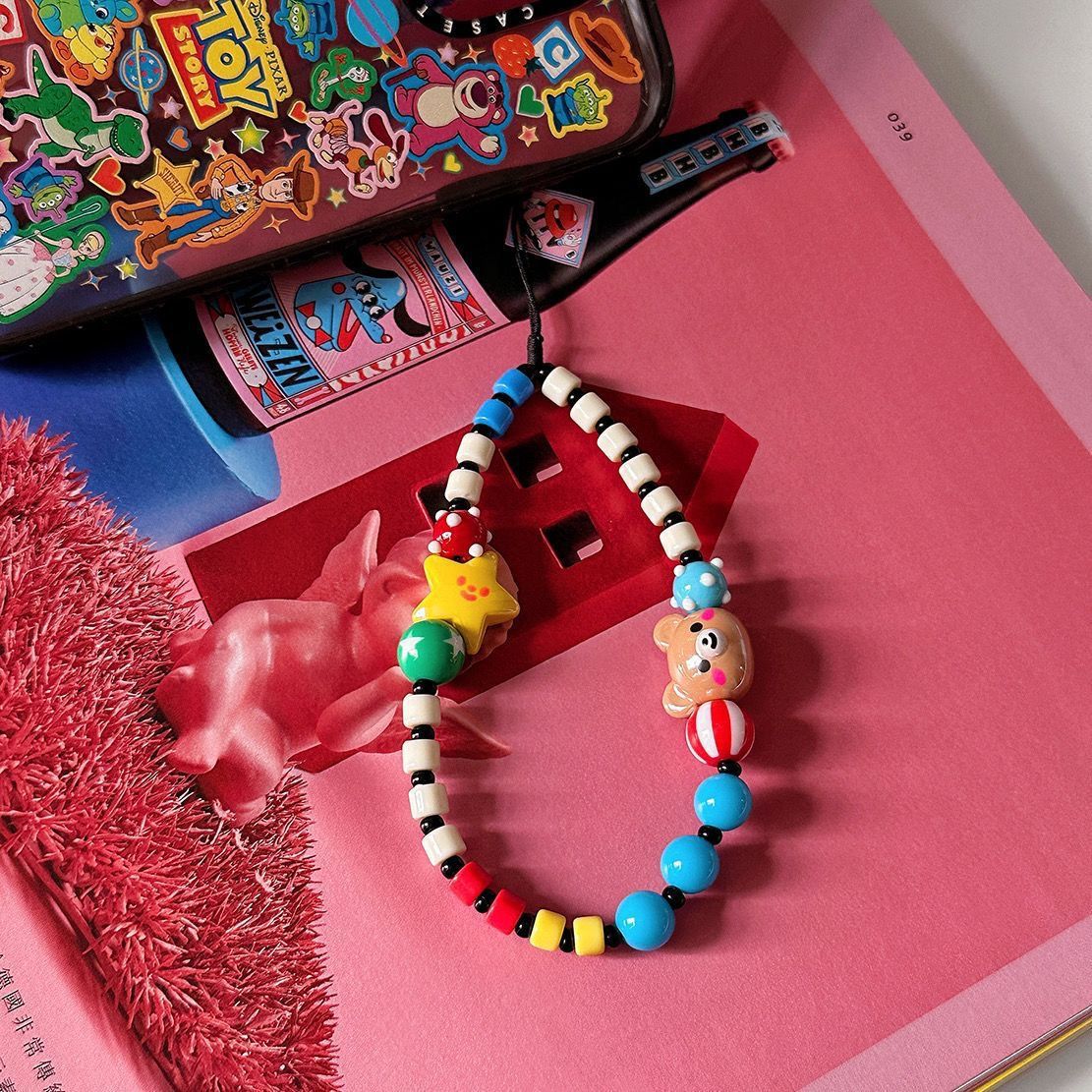 Dopamine Bear Smiley Phone Charm 🧸😊